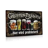 Putuo Decor Lustige Bar Zeichen, Gruppen-therapie hier wird praktiziert, Vintage Metall Wandschild für Haus, Café-Bar, Club, 20x30