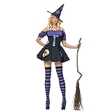 MAXIAOTONG Mode Sexy Frauen Anime Hexe Kostüm Cosplay Frauen Schulterfrei Ballkleid Mini Kleid Uniform Set Phantasie Party Wear (Color : Lila, Size : One Size)