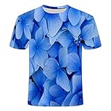 XRHYJK Herren 3D Druck T-Shirt Muster Druck-T-Shirt Der Rosa Farbenen Blume 3D Der Sommer Männer Lässiges Und Bequemes Hemd 3Dt Der Kurzärmligen Männer des S