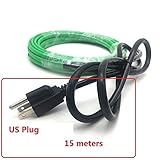 LEYUANA 110V 120V   Selbstregulierendes Heizkabel mit US-Stecker im Wasserrohr 17W / m Frostschutz-Heizkabel 15 M