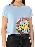 DC Comics Damen Crop T-Shirt Wonder Woman Blau M