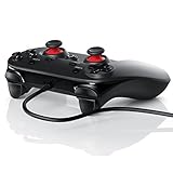 CSL - Gamepad für PC - X Controller mit Direct-Input X-Input - Dual Vibration - Turbo-Funktion - Plug and Play - LED-Anzeige - Schw