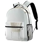 TIZORAX Rucksack Weiß Sofa Schultasche Rucksack Reise Casual Daypack für Frauen Teen Mädchen Jung