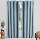 Chanasya Dusty Blue Velvet Vorhänge Paneel-Set 2-teilig – Classy Teilverdunklungsvorhang Raumverdunkelung Vorhänge für Wohnzimmer Schlafzimmer – Fensterbehandlung – 96 Zoll Länge – Schieferb