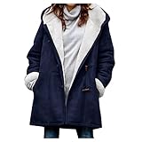 Mymyguoe Winterjacke Damen Lang Trendy Batik Fleece Wintermantel Winter Jacke Ladies Oversized Coat Jacket Steppjacke mit Kapuze Warm Gefü