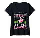 Damen Camper Oma Design Lustig Wohnmobile Rente Geschenk Camping T-Shirt mit V