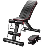 Dripex Hantelbank Klappbare Fitnessbank Trainingsbank, Multifunktion Hantelbank Set für Ganzkörpertraining, Schrägbank Flachbank für Training zu Hause Sit-up Bank