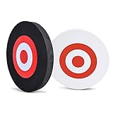 SHARROW 2 x Zielscheiben aus EVA-Schaum, rund, beweglich, Pfeilgesicht, 25 cm, für Pfeiljagd, Kohlefaser-Übungsspiel (schwarz und weiß)