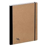 Pagna Notizbuch A4 Pur, recycelbarer Kraftpapiereinband mit Prägung, 192 Seiten kariertes Pap