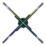 WIFI 3D Holographischer Projektor, 50CM 4 Blades 576 Light Hologram Advertising Display Tragbare LED-Lüfterprojektions-Werbemaschine 16GB/ 1800lm, für Ausstellungen, Einkaufszentren, Kinos, Flug