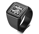 VNOX Männer Monogramm Name Ring Siegelring College Ring Initialen Ring Männer Initial Band Mens Kreis Brief Ring,Geschenk fü