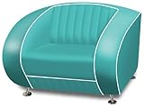 Bel Air Amerikanischer Sessel Retro Style Möbel usa 50er Sofa Designer Sessel Gastronomie Möbel (Türkis)