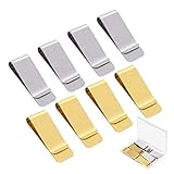 KATOOM 8stk Geldklammer Edelstahl Geldscheinklammer Gold Silber Geldclip Herren Damen Geld Klammer Metall Money Clip Geldspange für Bill Note Kreditkarte Geldscheine Geburtstag Geschenk