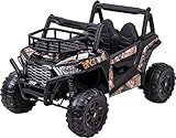 Actionbikes Motors Kinder Elektroauto Jeep UTV Explorer - 2 x 200 Watt Motor - 2-Sitzer - 2,4 Ghz Fernbedienung - Reifen mit Weichgummiring - LED-Scheinwerfer (Camouflage)