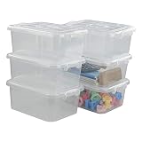 8-l-Kunststoff-Aufbewahrungsbox mit Griff, durchsichtige Aufbewahrungsboxen, 6er-Pack