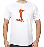 buXsbaum® Sport Performance T-Shirt Biathlon | L, Weiß