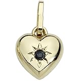Basic Gold TG38 Kinder Anhänger Kinderschmuck Herz 14 Karat (585) Gelbgold Blau Sap