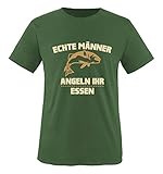 Comedy Shirts - Echte Männer Angeln Ihr Essen. - Herren T-Shirt - Oliv/Hellbraun-Beige Gr. L