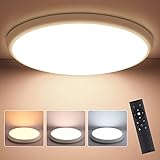 LED Deckenlampe Dimmbar mit Fernbedienung, Deckenleuchte 36W 4000LM, Rund Badezimmer Lampe IP54 Wasserfest LED Leuchte für Wohnzimmer Badezimmer Kinderzimmer Schlafzimmer Balkon Bad Küche Flur, Ø35