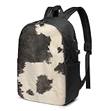 Rindsleder Rucksack Reise Laptop Rucksack mit USB-Ladeanschluss für Damen und Herren 17 Zoll, siehe abbildung, 12 x 6.5 x 17 inches,