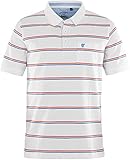 Hajo - Herren Polo Shirt Kurzarm Weiss farbig-gestreift Piqué - Stay-Fresh 52