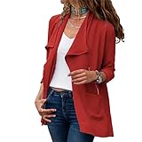 LYAZFC Lässige einfarbige Langarm-All-Match-Strickjacke für Damen im Herbst und W