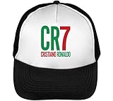 Wicked Design CR7 Cristiano Ronaldo Trucker Cap Herren Damen Schwarz weiß Snapback One S