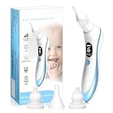 Nasensauger Baby, Nasensauger Baby Elektrisch mit 6 Einstellbaren Saugstufen und 4 Silikonspitzen, Nasensauger Baby Staubsauger mit USB-Aufladung für Neugeborene und Kleink