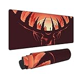 Office Mat 3D Hintergrundbild Elch Und Wald Auf Geweih Tischunterlage Wasserdicht Multifunktionales Gaming Mauspad Für Büro, Computer 30X80C