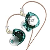 KZ EDX pro Ohrhörer, In Ear Kopfhörer mit Mikrofon, HiFi Stereo Sound,3,5-mm-Klinke, Angenehm zu Tragen, Leichte Ohrhörer für iPhone, iPod, iPad, MP3, Huawei, Samsung (Grün, mit Mikrofon)