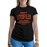 Litchfield Prison Orange is The New Black Inspired Damen Schwarz T-Shirt Size XL