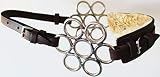 Challenger Tack Horse Westernpferd Fleece gepolstert braun Leder Edelstahl verstellbar Hackamore 35H43