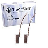 2x Trade-Shop Motorkohlen/Kohlebürsten/Schleifkohlen/Kohlestifte 5x5x10mm Kabellänge 40mm für viele KFZ PKW Motoren Antriebe 12-24V