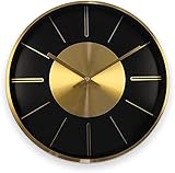 Moderne lautlose Aluminium Wanduhr 30 cm Durchmesser ohne Tickgeräusche für das Wohnzimmer, Schlafzimmer und Büro (Gold Aluminium)