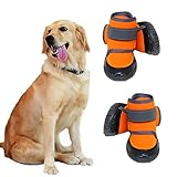 JiAmy Hundeschuhe wasserdichte Hundeschuhe Snow Dog Booties Hundepfotenschutz mit Rutschfester Sohle, Hundeschneesocken für Schäfer, Rottweiler, Berner S