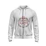 Hoodie Herren Herbst Winter Regular Fit Mit Reißverschluss Männer Jacke Urban Trend Mode Jugend Langarm Shirt Weihnachtsserie 3D Druck Herren Sweatshirt 1217M 3XL