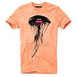 DEPARTED Herren T-Shirt mit Print/Motiv 4437 - New fit Größe L, Sunset Orange Trib