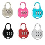 6 StüCke Gepäckschlösser, Vorhängeschloss Zahlenschloss, Zahlenschloss Gepäckschlösse, Mini Schloss, Kofferschloss, für Reisetasche Koffer, Gepäck Rucksäcke Spind Case Gy