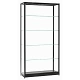 DELIGHT DISPLAYS Vitrine Glasvitrine Standvitrine Sammlervitrine Eco 1000 Alu Schwarz Glas abschließbar Schiebetü