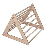 GOODEX Kletterdreieck nach Pikler Klettergerüst Indoor Holz Piklerdreieck mit Rutsche kombinierbar Sprossendreieck Spielzeug Spielgerät für Kinder und Baby ab 10 Monate Kletterturm M