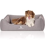 Knuffelwuff Orthopädisches Hundebett Leano Hundekorb Hundesofa Hundekissen Hundekörbchen waschbar Grau XL 105 x 75