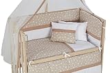 Dalia Baby Beistellbett Stubenwagen (50_x_90_cm, Braun mit Sternen)