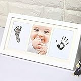 Baby Handabdruck und Fußabdruck Bilderrahmen Set für Baby. Bilderrahmen Baby Erstes J