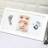 Baby Handabdruck und Fußabdruck Bilderrahmen Set für Baby. Bilderrahmen Baby Erstes J