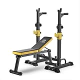 LOMJK Squat Rack-Stände, 551LBS Max LoadAdjustable Squat Langhantelstange Leistung Stativ Gewicht Bank Gewichtheben Bett Frei Presse Bank Hauptgymnastik-Ausrüstung Squat Rack (Color : Black)