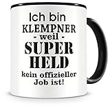 Samunshi® Ich bin Klempner Tasse Beruf Geschenk Kaffeetasse Teetasse Kaffeepott Kaffeebecher Becher Geburtstag schwarz 300