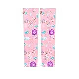 Kompression Arm Sleeves für Kinder Sonnenschutz 3D Cute Fashion Muster Tattoo Sleeves, Children's -Pink1 Pair, L