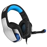 DZX Kabelgebundenes Gaming-Headset, Bluetooth-Headset Headsets Bass-Gaming-Kopfhörer mit Mikrofon-LED-Licht für Handy PC Xbox PC Laptop (Blau)