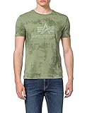 ALPHA INDUSTRIES Herren Basic T Batik T-Shirt, Dark Olive, M