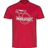 Kinder T-Shirt Fankurve Ingolstadt - rot - Größe 128 bis 176, Größe:140, Farbe: